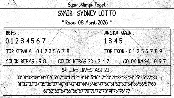 Syair Sydney Lotto