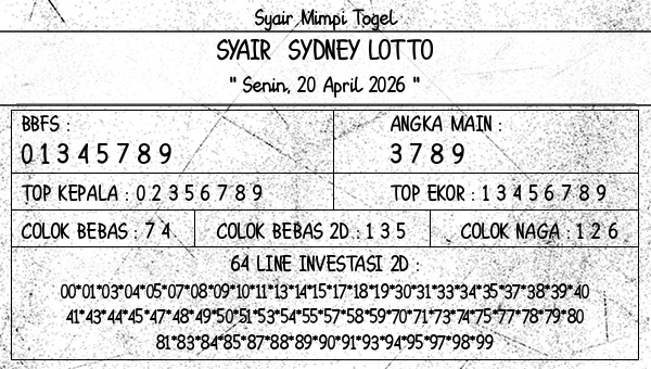 Syair Sydney Lotto