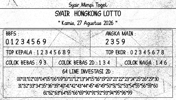 Prediksi Hongkong Lotto