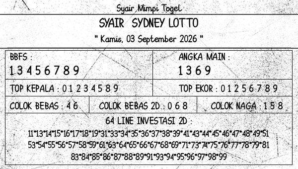 Syair Sydney Lotto