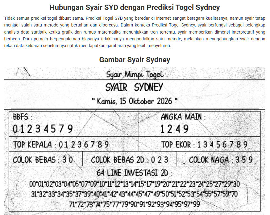 Syair Sydney