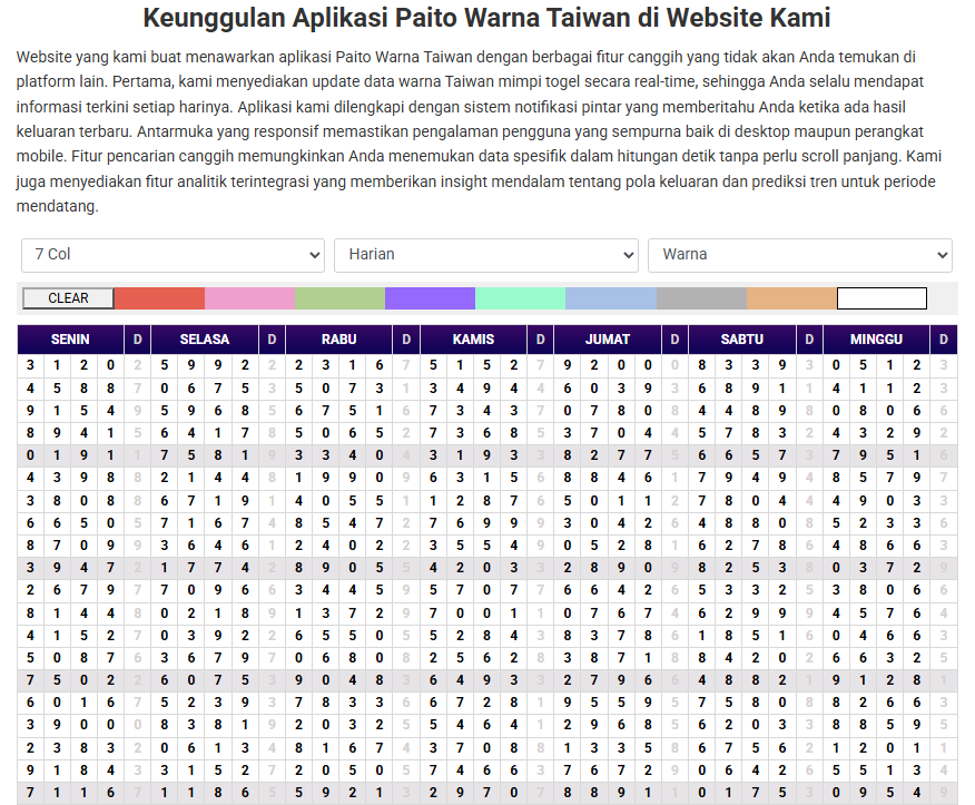 Paito Warna Taiwan