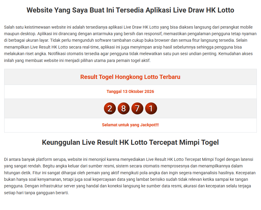 Live Draw HK Lotto